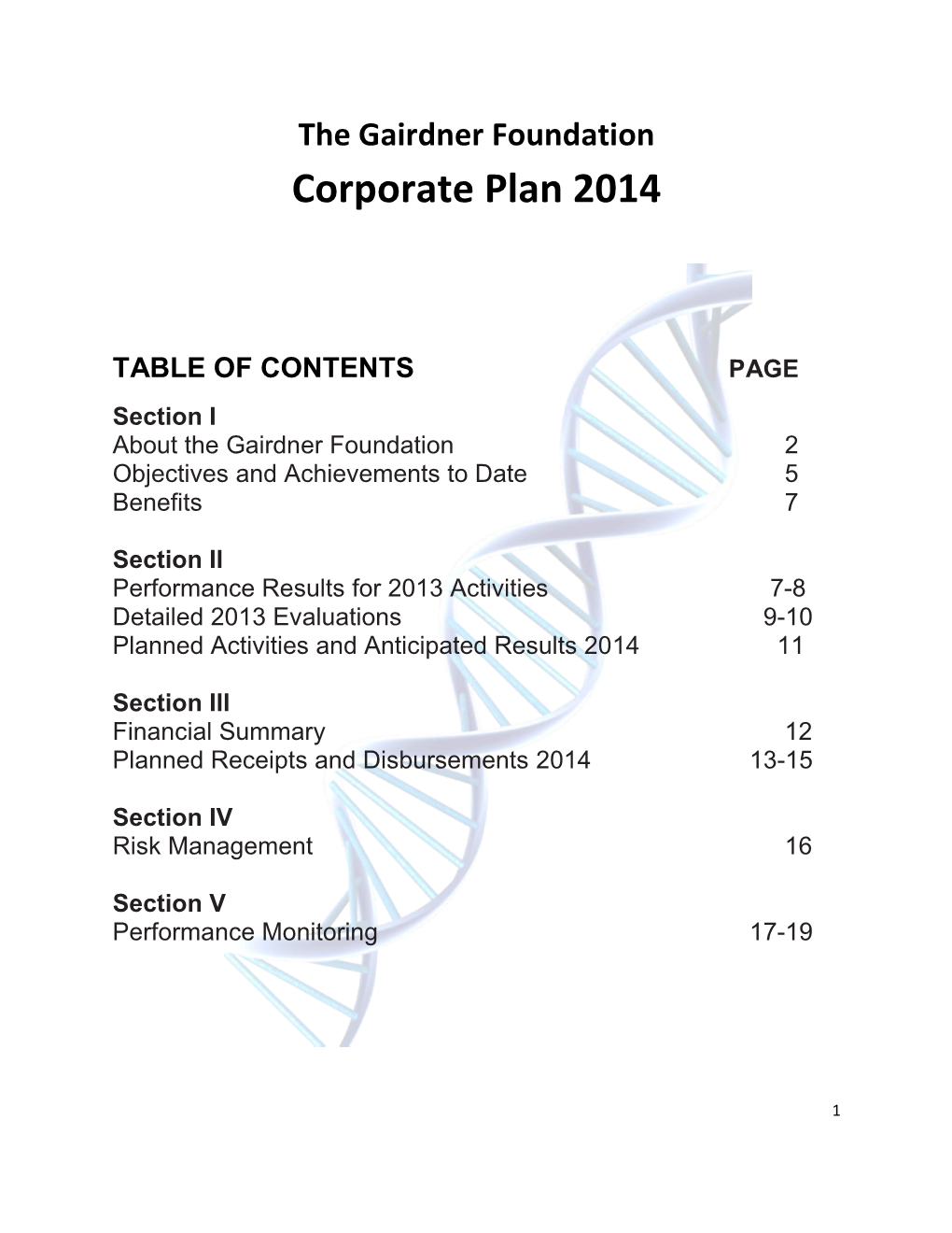 2014 Annual Summary Corporate Plan