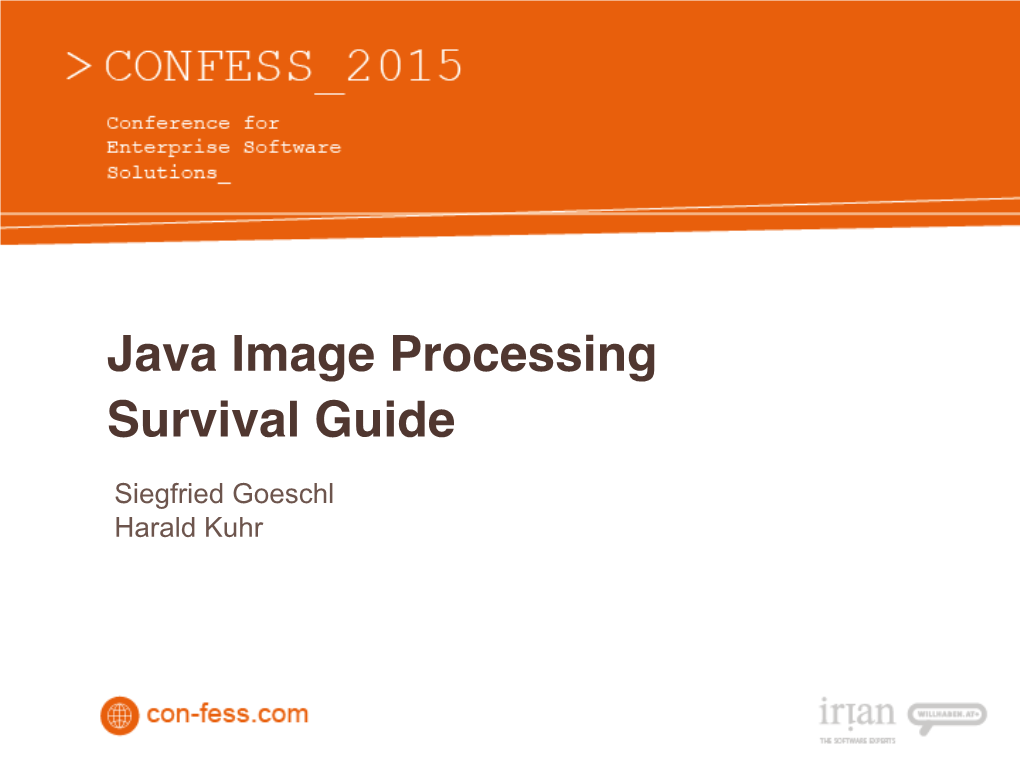 Java Image Processing Survival Guide