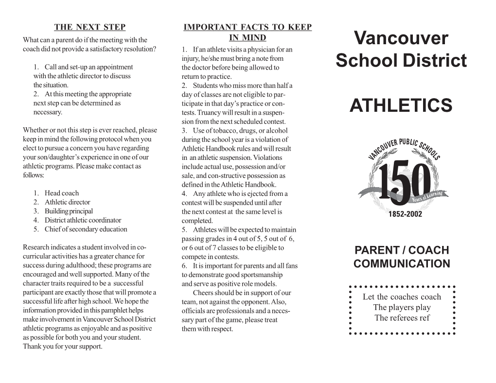 Parent Communication Brochure