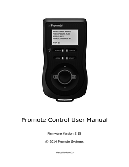 Promote Control User Manual