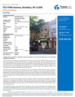 7517 Fifth Avenue, Brooklyn, NY 11209 Mixed Use Building Bay Ridge