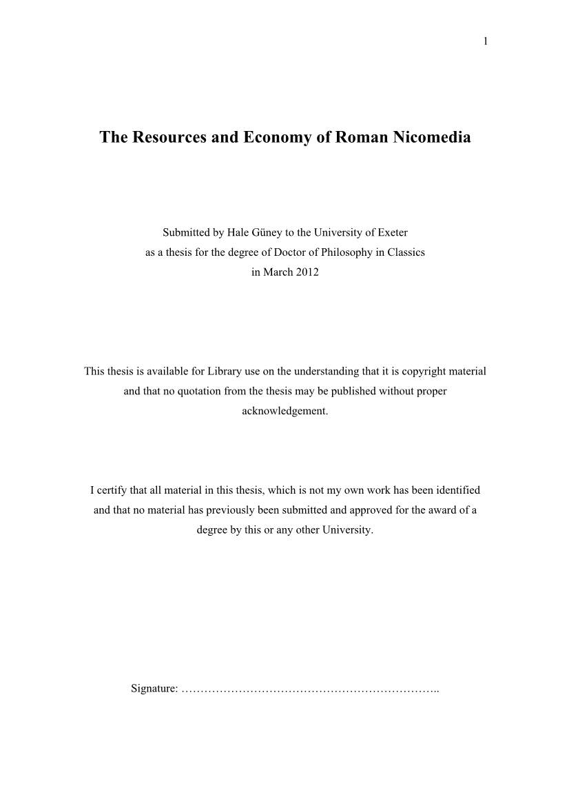The Resources and Economy of Roman Nicomedia