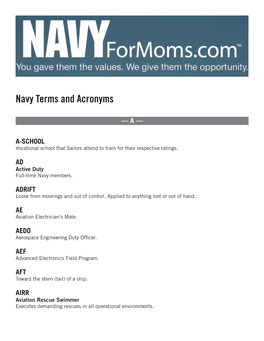 Navy Terms and Acronyms