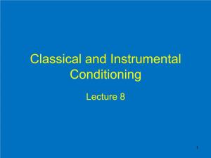 Classical and Instrumental Conditioning