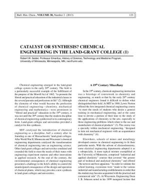 Chemical Engineering in the Land-Grant College (1)
