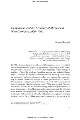 Catholicism and the Economy of Miracles in West Germany, 1920–1960