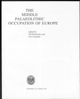 Middle Palaeolithic Occupation of Europe