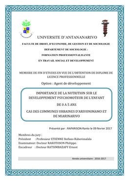 Universite D'antananarivo