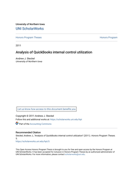 Analysis of Quickbooks Internal Control Utilization