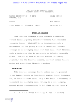 Case 2:14-Cv-01781-SSV-KWR Document 26 Filed 03/12/15 Page 1 of 10