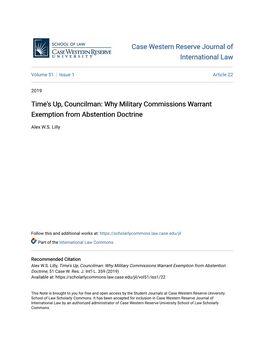 Why Military Commissions Warrant Exemption from Abstention Doctrine