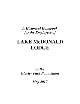 LAKE Mcdonald LODGE