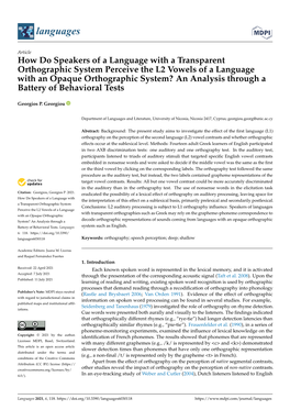 How Do Speakers of a Language with a Transparent Orthographic System