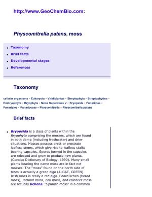 Physcomitrella Patens, Moss
