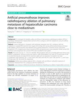 Artificial Pneumothorax Improves Radiofrequency Ablation Of