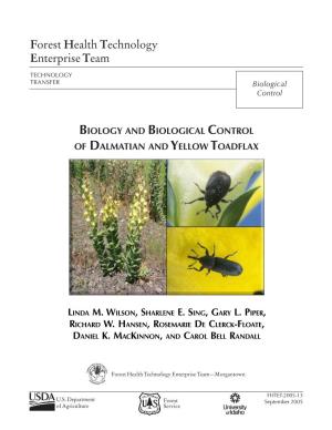 Biology and Biological Control of Dalmatian and Y Ellow T Oadflax