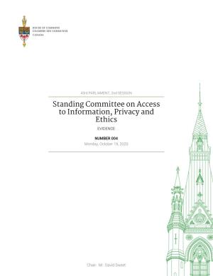 Evidence of the Standing Committee on Access to Information
