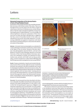 Elemental Composition of Ora Serrata Pearls—A Form of Focal Nodular