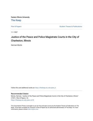 Justice of the Peace and Police Magistrate Courts in the City of Charleston, Illinois