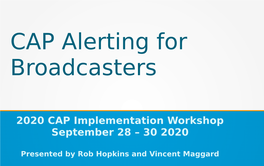 Openbroadcaster CAP Implementation Workshop 2020