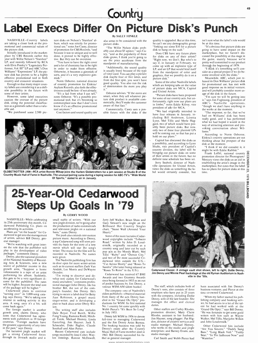 Old Cedarwood Steps up Goals in '79 by GERRY WOOD NASHVILLE -While Celebrating Small Stable of Writers