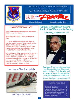 Hurricane Charley Update Inside This Issue