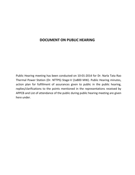 Document on Public Hearing