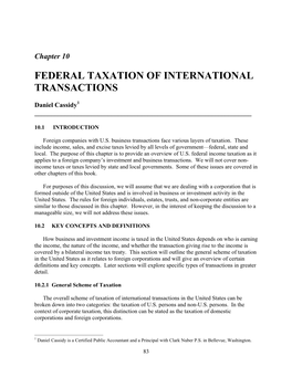 Federal Taxation of International Transactions