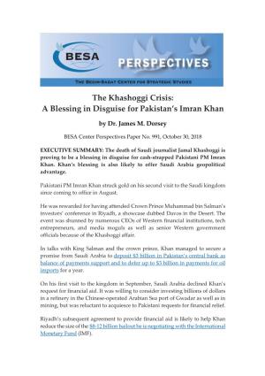 The Khashoggi Crisis: a Blessing in Disguise for Pakistan's Imran Khan