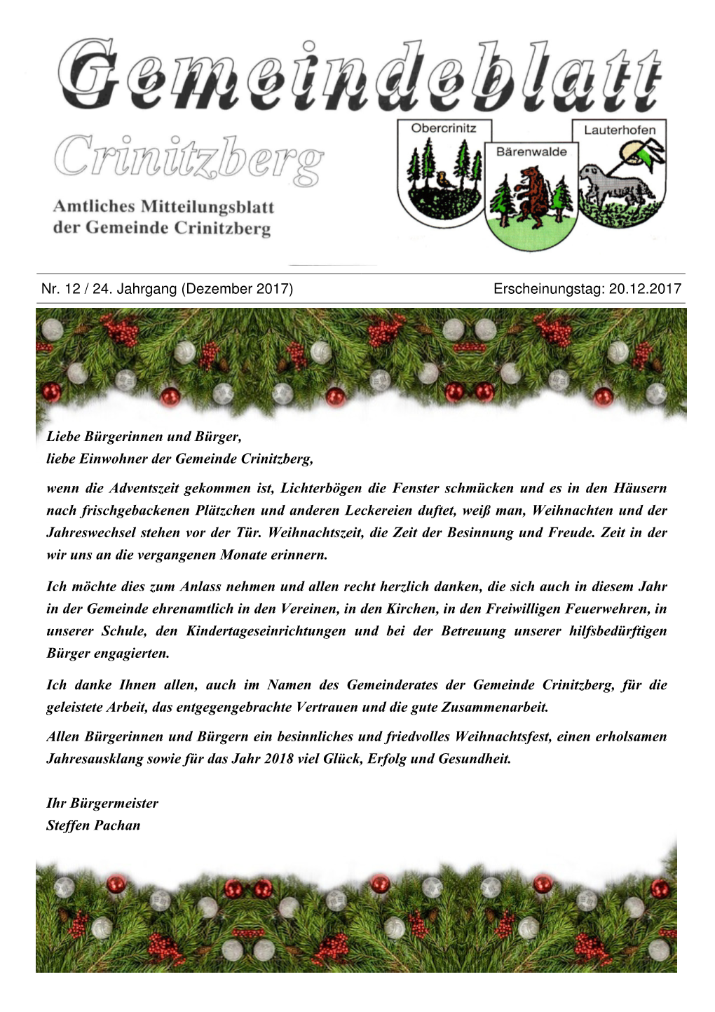 Gemeindeblatt Dezember Neu