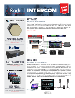 Intercom 2017 Hall a Booth # 6940 Key-Largo Keyboard Mixer and DAC