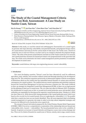 The Study of the Coastal Management Criteria Based on Risk Assessmeant: a Case Study on Yunlin Coast, Taiwan