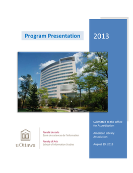 Program Presentation 2013