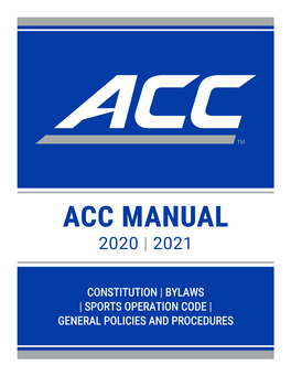 Acc Manual 2020 | 2021