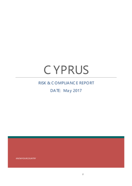 CYPRUS RISK & COMPLIANCE REPORT DATE: May 2017