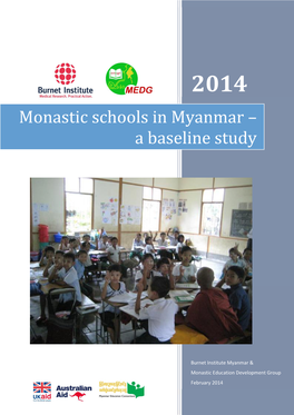 Monastic Schools in Myanmar – a Baseline Study