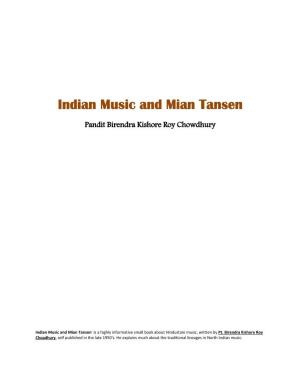 Indian Music and Mian Tansen