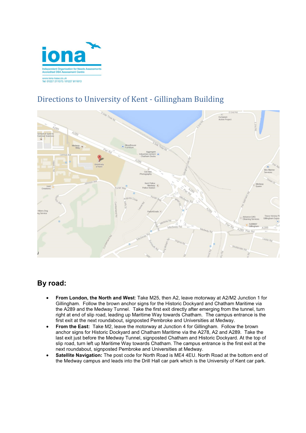 Directions to University of Kent - Gillingham Building