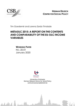 A Report on the Contents and Comparability of the Eu-Silc Income Variables
