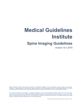 Spine Imaging Guidelines Version 10.1.2018