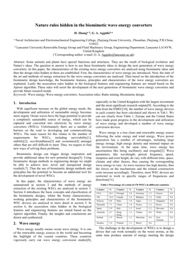 Nature Rules Hidden in the Biomimetic Wave Energy Converters