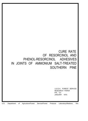 Cure Rate of Resorcinol and Phenol-Resorcinol Adhesives in Joints of Ammonium Salt-Treated Southern Pine