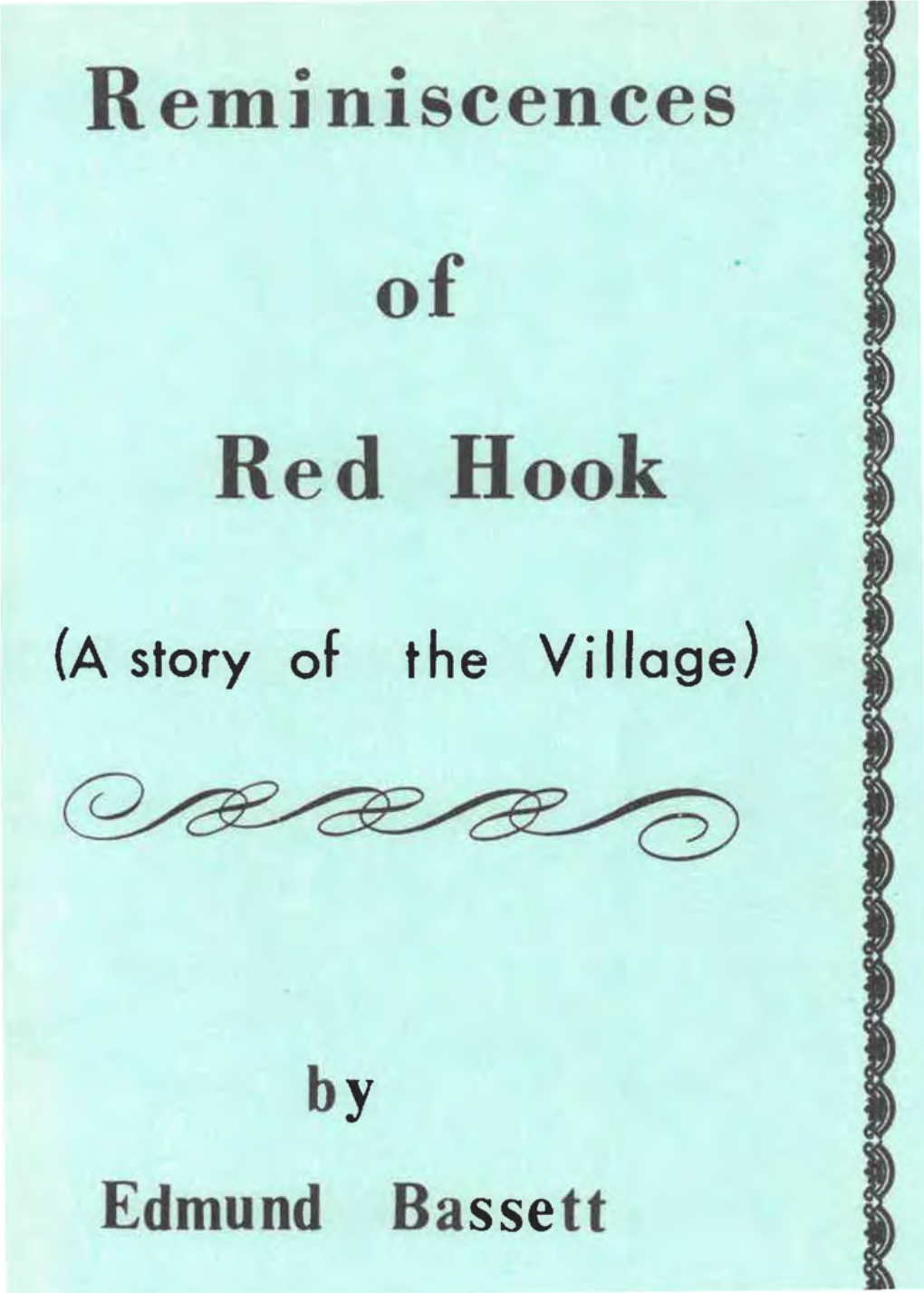 Reminiscences of Red Hook" in November, 1926