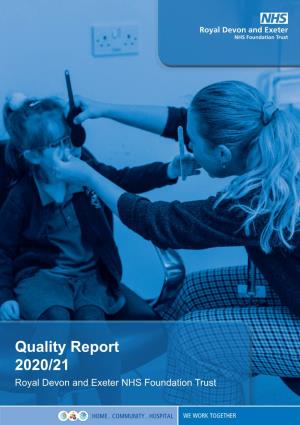 Quality Report 2020/21 Royal Devon and Exeter NHS Foundation Trust