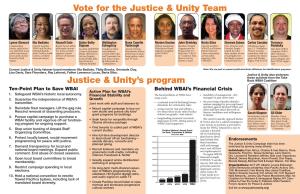 WBAI Justice & Unity Election Mailer Color