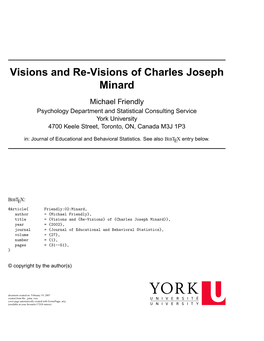 Visions and Re-Visions of Charles Joseph Minard