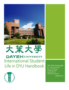 International Student Life in DYU Handbook DA-Yeh University