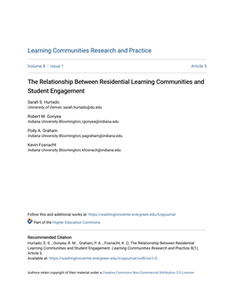 The Relationship Between Residential Learning Communities and Student Engagement