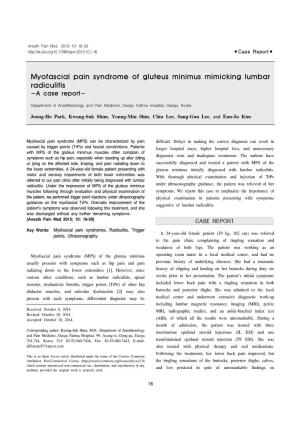 Myofascial Pain Syndrome of Gluteus Minimus Mimicking Lumbar Radiculitis -A Case Report