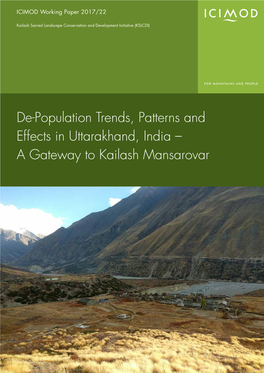 De-Population Trends, Patterns and Effects in Uttarakhand, India – a Gateway to Kailash Mansarovar